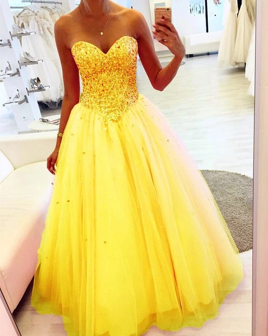 Crystal Beaded Quinceanera Dresses Sweetheart Tulle Ball Gown Prom Dresses   cg20539