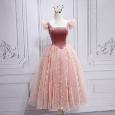 Princess Pink Party prom Dress with Velvet Bodice    cg20608