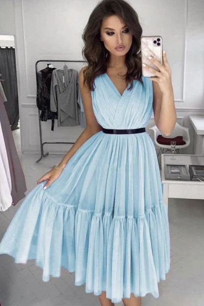 Cute A line tulle short prom dress evening dress     cg20667