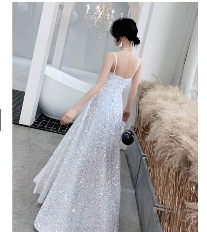 Sequins White Prom Dress    cg20693