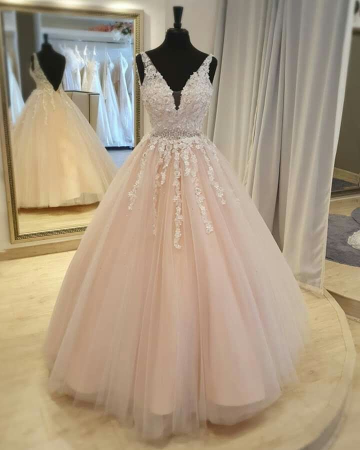 A-line pink tulle and lace appliques long prom dress formal dress    cg20730