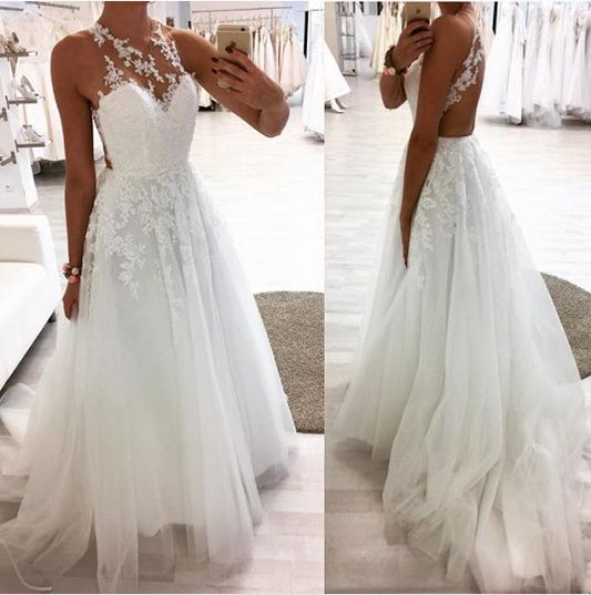 Halter Lace Wedding dress,wedding dress prom dress, evening dress    cg21006