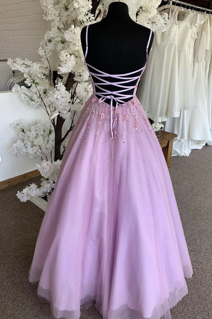 Lovely v neck lace appliqué prom dress evening dress    cg21106