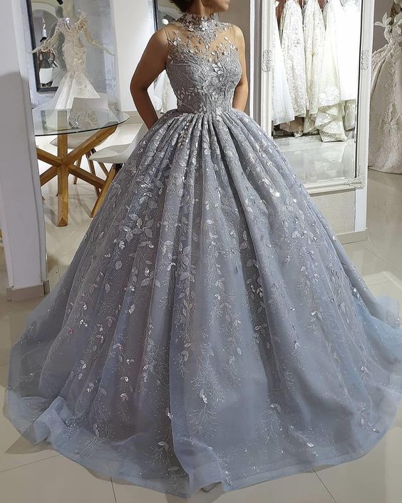 grey Prom Dresses ball gown evening dress      cg21277