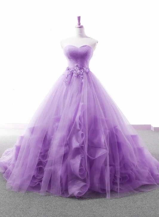 Light Purple Sweetheart Tulle Ball Gown Princess New Style Formal Dress, Purple Party Dress Prom Dress   cg21330