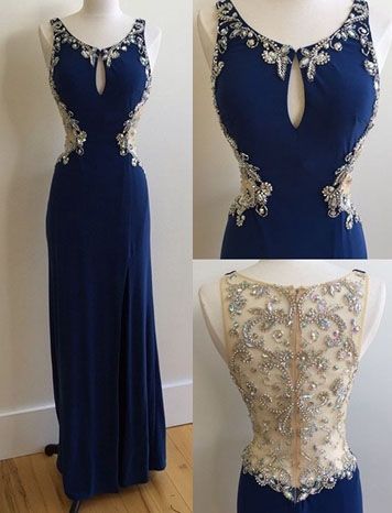 Charming Prom Dress,Chiffon Prom Dress,Beading Prom Dress,O-Neck Evening Dress    cg21546