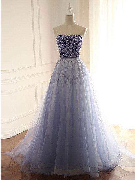A-Line/Princess Tulle Sweetheart Floor-Length Prom Dresses cg2161