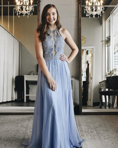 Charming O-Neck A-Line Prom Dresses Long Prom Dresses,Cheap Prom Dresses    cg22006