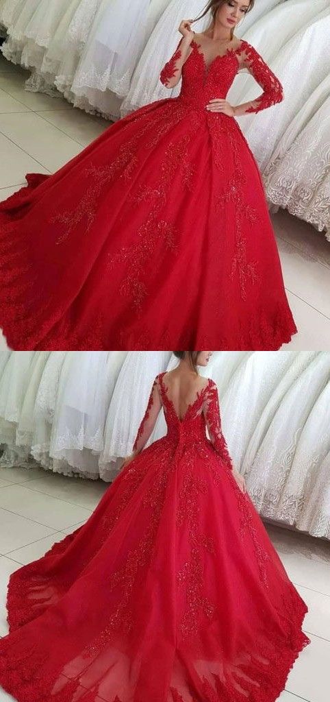 v neck red prom dresses princess gowns    cg22062