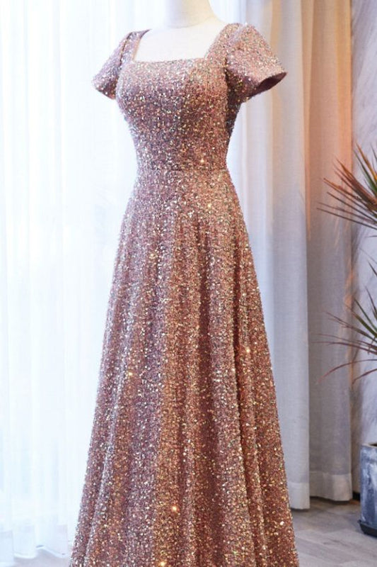 Champagne Sequins Party prom Dress     cg22078