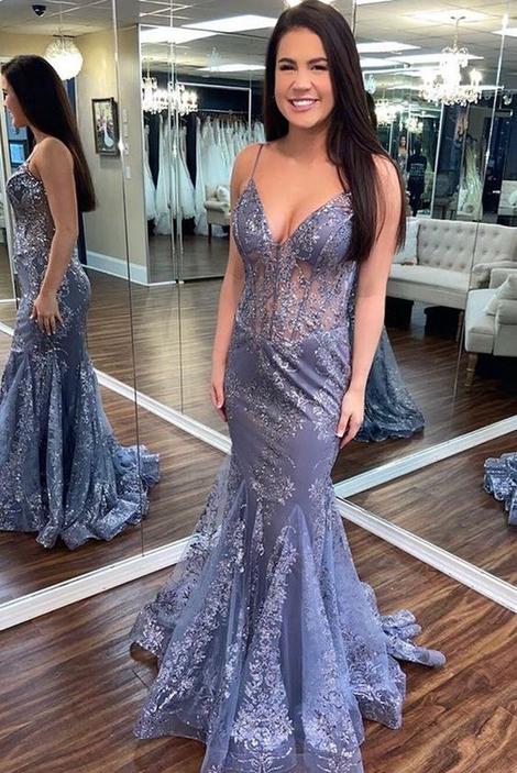 Sparkly Lace Mermaid Long Prom Dresses,Graduation School Party Dress    cg22845