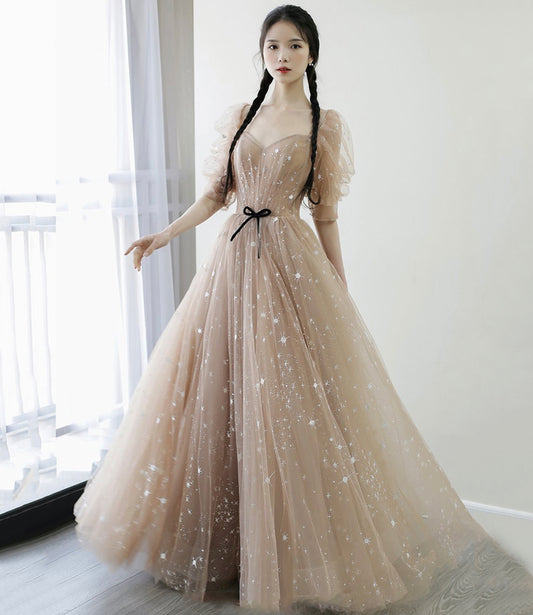 CUTE TULLE LONG A LINE PROM DRESS EVENING DRESS        cg23122