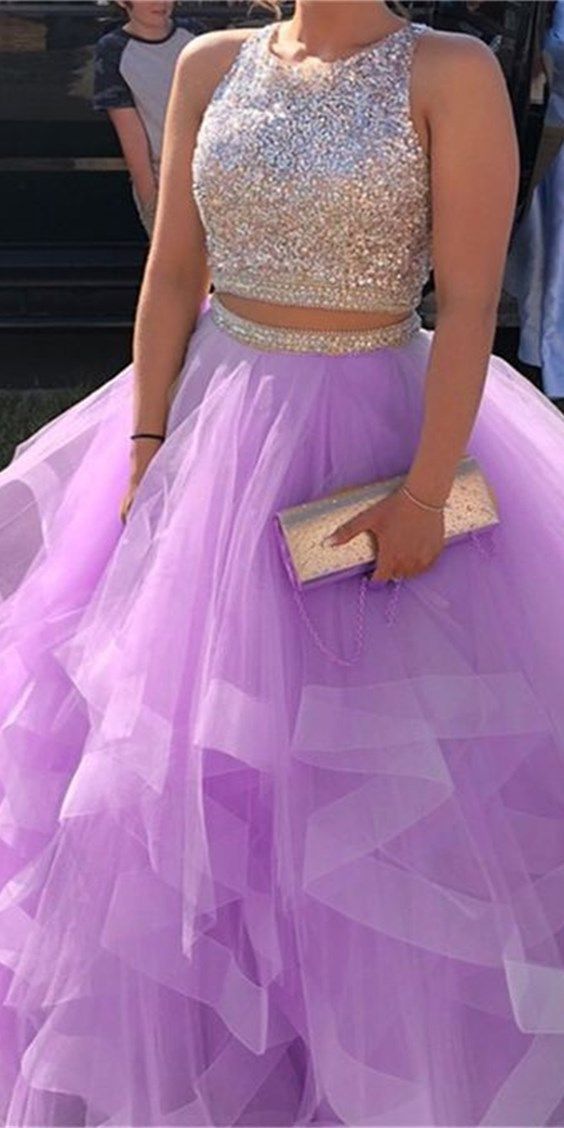 purple Sparkly Long Unique Prom Dress Gorgeous Evening Gowns    cg23530