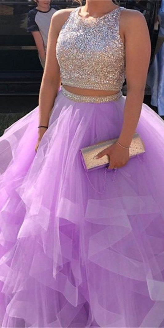 purple Sparkly Long Unique Prom Dress Gorgeous Evening Gowns    cg23530