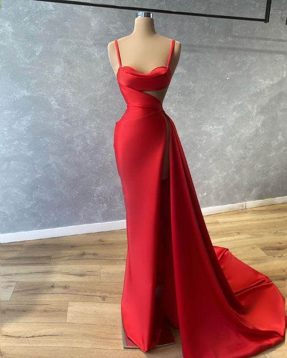 Chic Mermaid red prom Dresses evening Dresses       cg23581