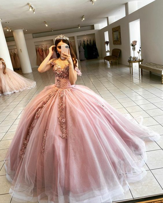Pink ball gown Prom Long Dresses Sweetheart Corset      cg23901