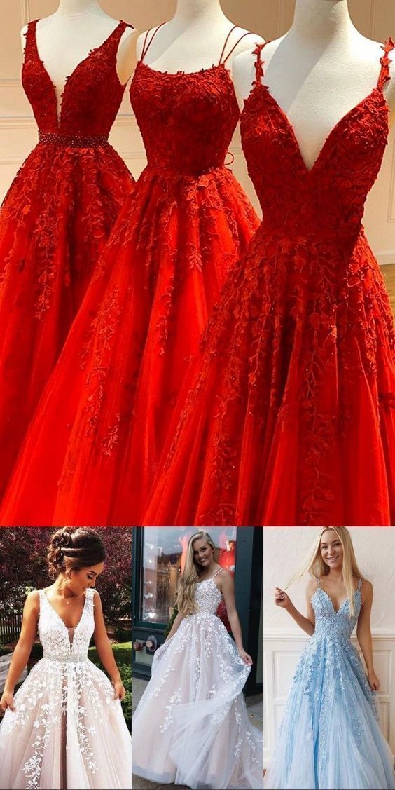 Charming Red Prom Dresses Lace Appliques      cg24632