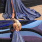 Spaghetti Straps Scoop Neck Long Prom Dress Navy Formal Evening Gown cg2776