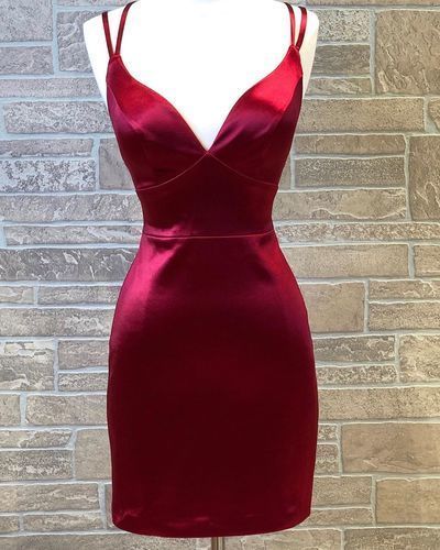 Sexy Wine Red Short homecoming Party Dress cg2925