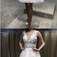 Tulle homecoming dresses lace embroidery  cg2953