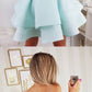A-Line Round Neck Short Light Blue Homecoming Dress with Appliques cg296