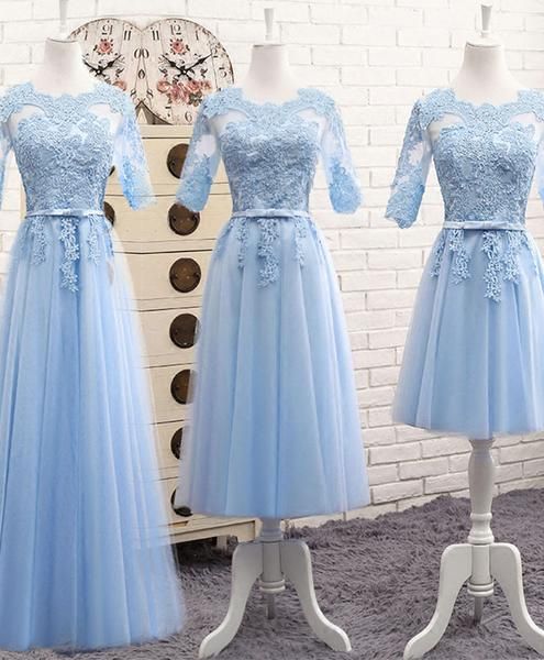 Blue tulle lace long dress blue tulle homecoming dress cg2988