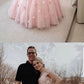 Pink lace tulle long prom dress, two pieces evening dress cg3154