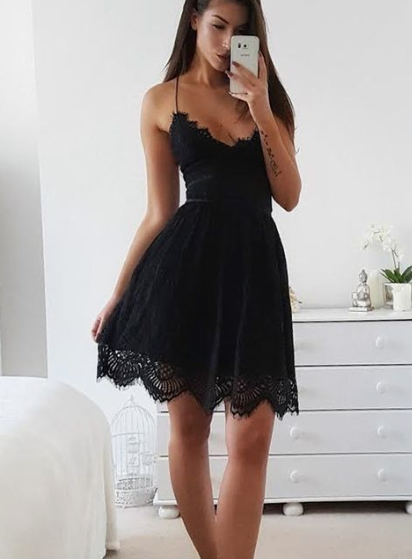 black lace homecoming dresses,criss cross short dress,sexy homecoming dresses for teens cg3189