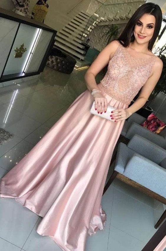 Long Prom Dresses, Scoop Neck Beaded Evening Party Dress, Sleeveless Formal Gown cg3254