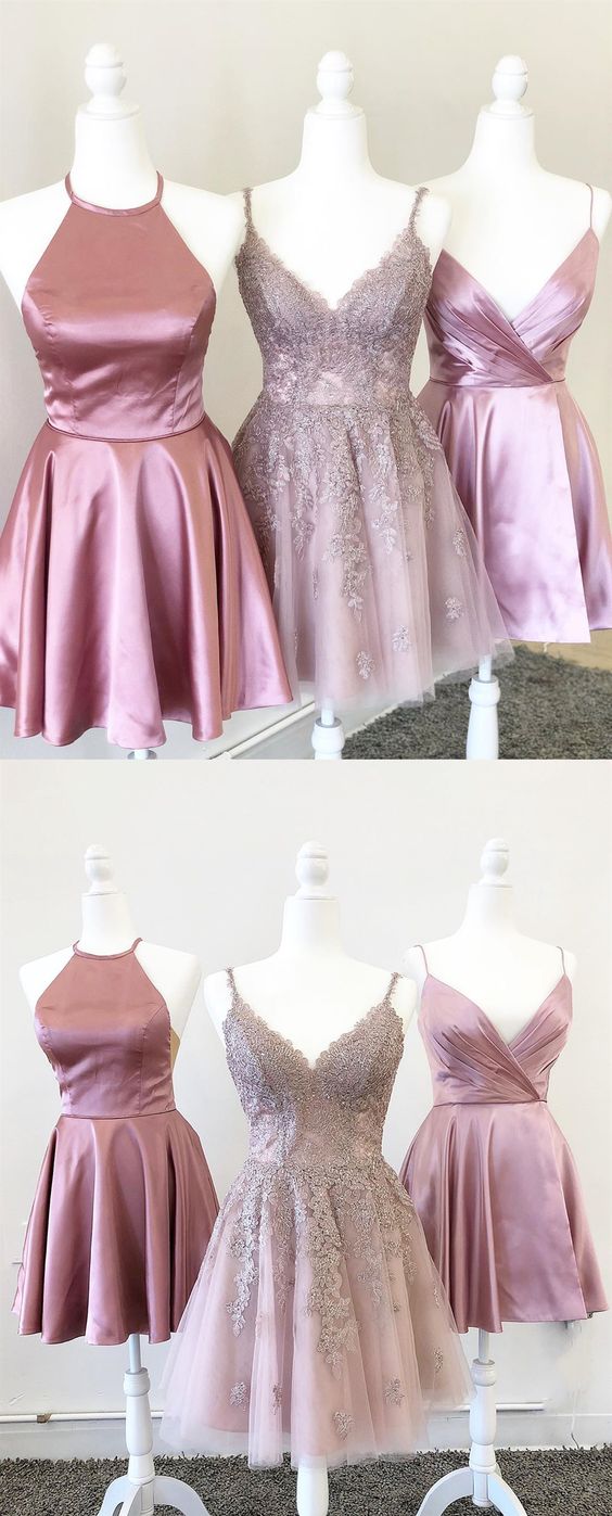 A Line Jewel Knee Lnegth Pink Short Homecoming Dress With Pleats cg3433