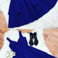 A Line V Neck Short Royal Blue Homecoming Dresses cg3568