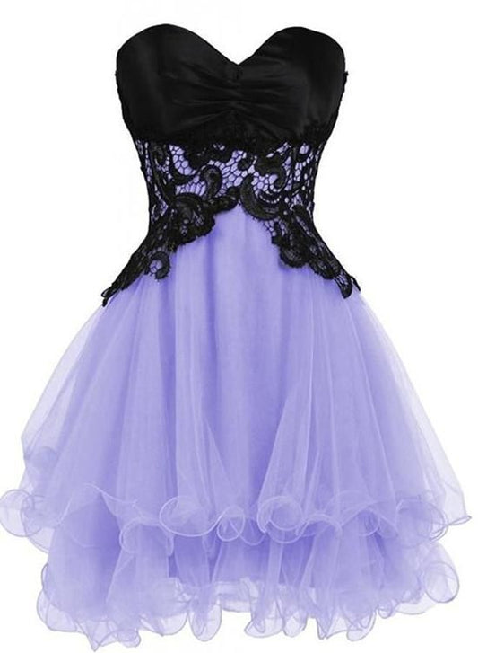 Lovely Lavender Short Dresses, Lace Homecoming Dresses, Party Dresses cg3639