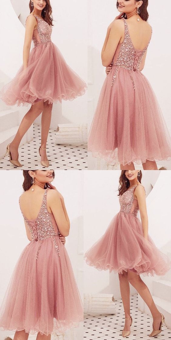 cute homecoming dresses,back to school dress,pink homecoming dress,tulle party dress cg3701