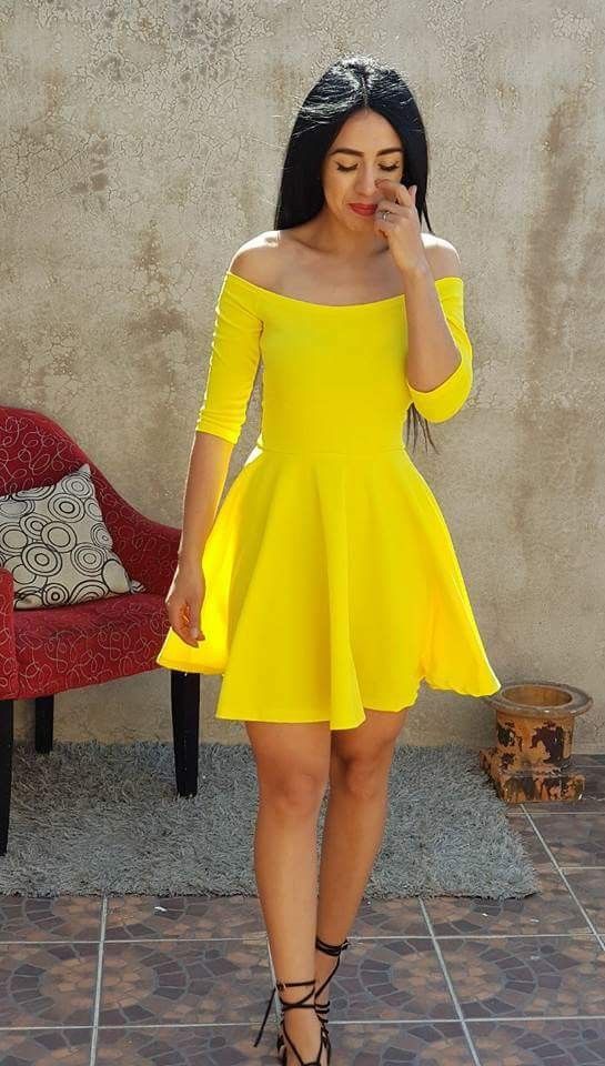 yellow homecoming dress with half sleeve cg3763