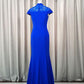 Beautiful Spandex With Lace Mermaid Long Prom Dress, Blue Evening Party Dress cg3913