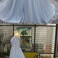 Custom Made Tulle Light Blue Long Prom Dress, Appliques Evening Dress for Prom cg3923