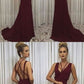 Modest prom dresses,vintage prom dresses,simple halter prom dresses, backless burgundy evening dress cg3983