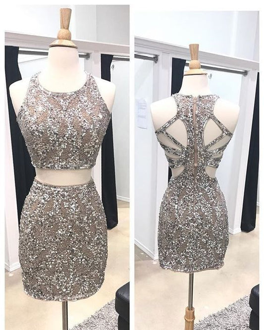 Two piece homecoming dresses, Beaded homecoming dresses, Sheath homecoming dresses, Open back homecoming dresses cg3996