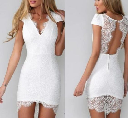 CUTE LACE DEEP V homecoming dress cg4036