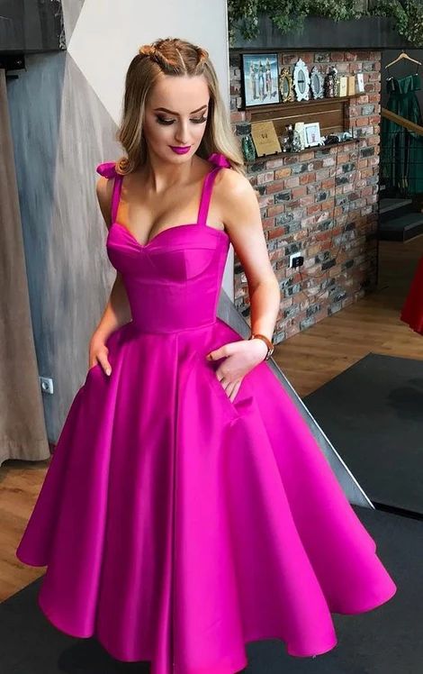 Straps Sweetheart Midi Homecoming Dress Formal Evening Gown  cg4135