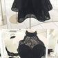 Black Halter Lace Homecoming Dresses,Two Pieces Short Cocktail Dresses  cg417