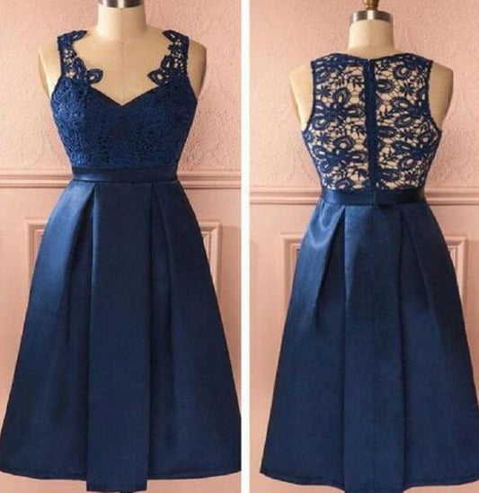 Light Homecoming Dress Lace Blue Vintage Lace Simple Unique Style cg4279