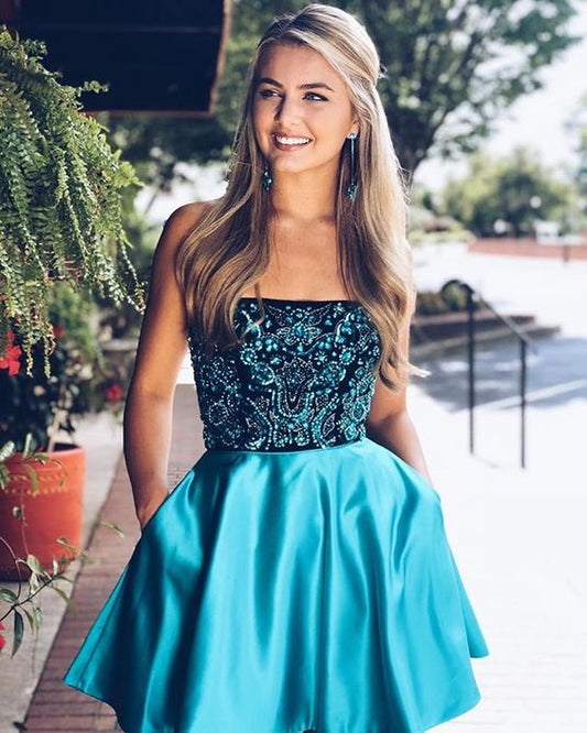 strapless homecoming dress cg4353