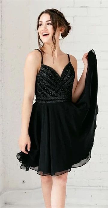 Little black homecoming dress, short homecoming dress cg4521