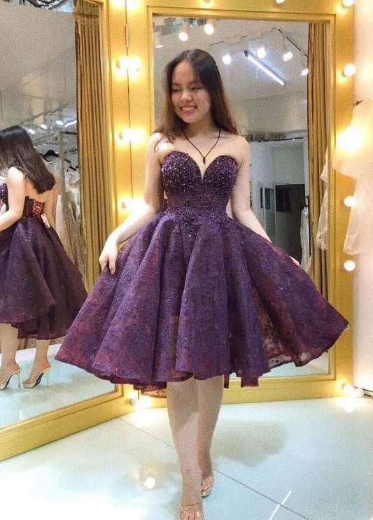 Short Sweetheart Beading Homecoming Dress cg4578