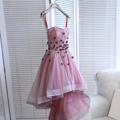 Pink tulle sweetheart A line short party dress, homecoming dress cg4685