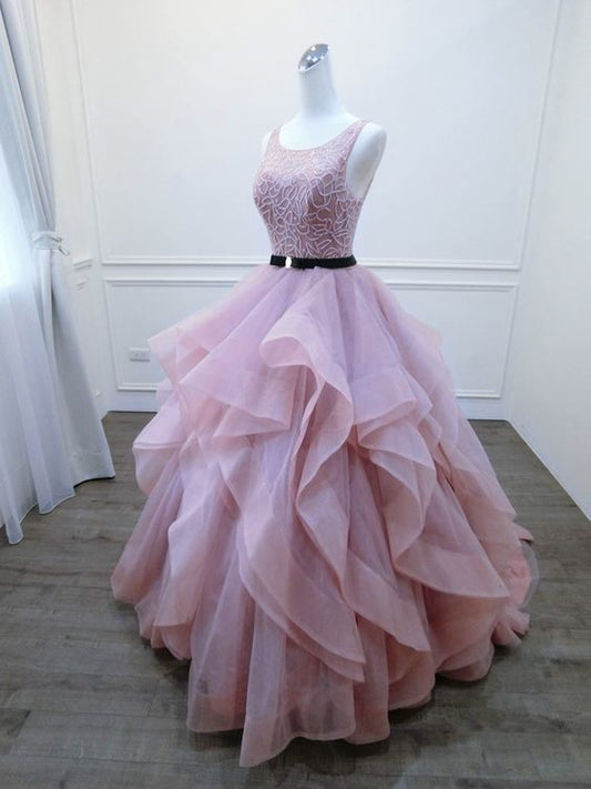 Sexy Open Back Blush Pink Prom Gown,Colorful Wedding Dress cg499