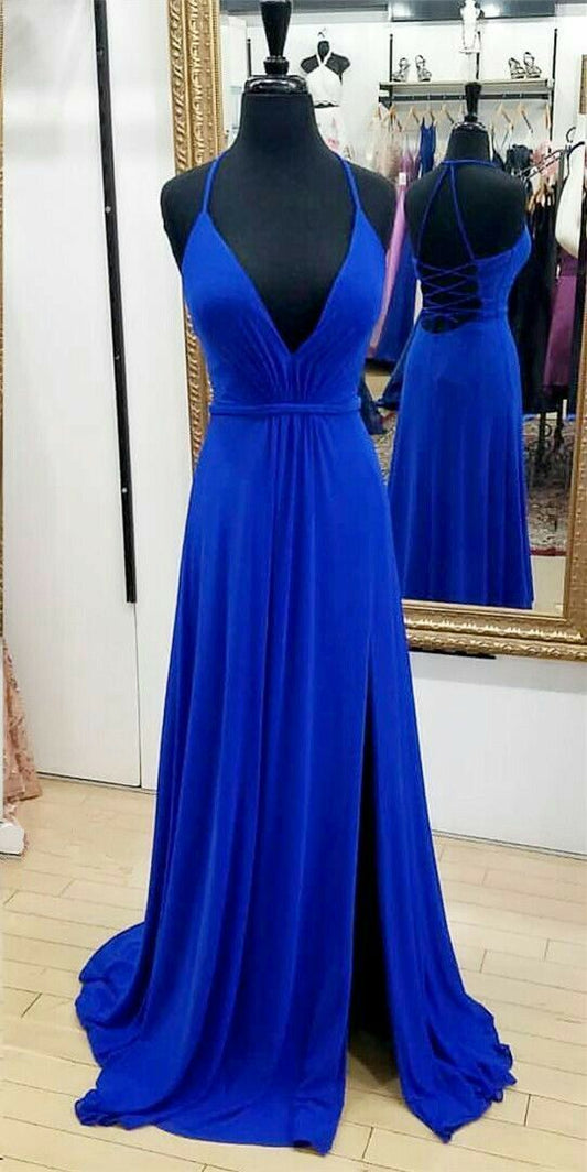 Fashion Deep V-neck Chiffon Long Prom Dress ,Party Dress ,Formal Dress cg5098