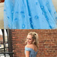 Blue Prom Dresse Long with Appliques cg5142