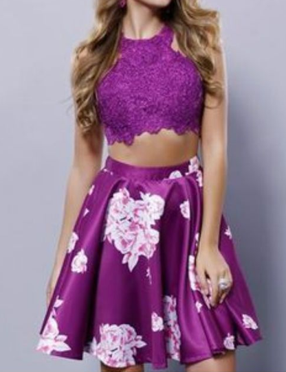 Two Pieces Evening Short homecoming Dress cg5164